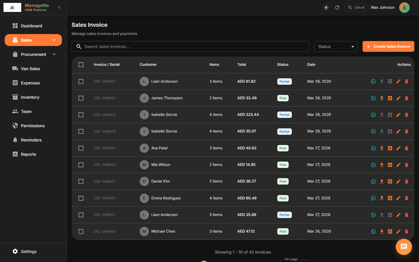 ManageMe Orders Dark