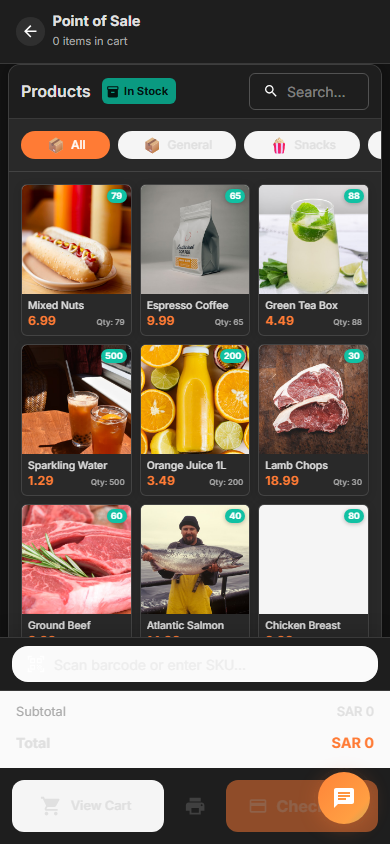 ManageMe POS Mobile Dark