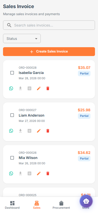 ManageMe Orders Mobile